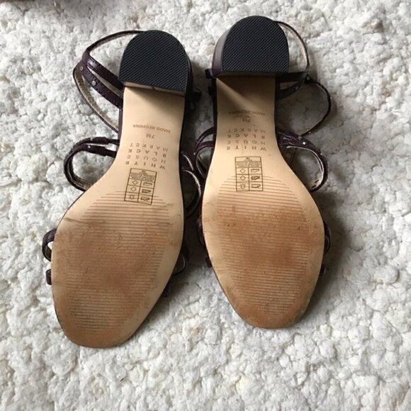 WHBM:POLLY Purple Stud Buckled Sandal Heels Sz. 7 - Picture 4 of 8